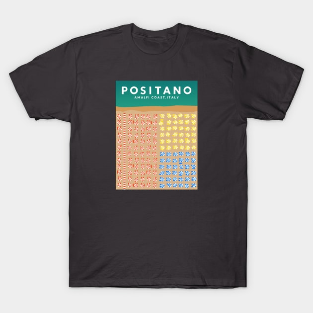 Positano, Amalfi Coast, Italy Travel Poster T-Shirt by lymancreativeco